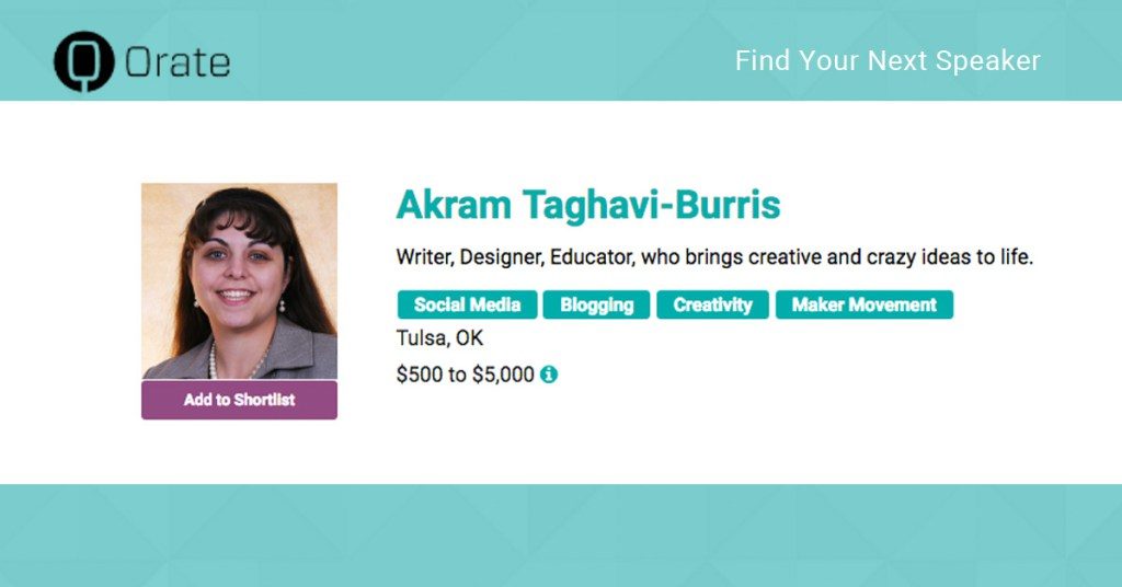 Akram Taghavi-Burris - Speaker