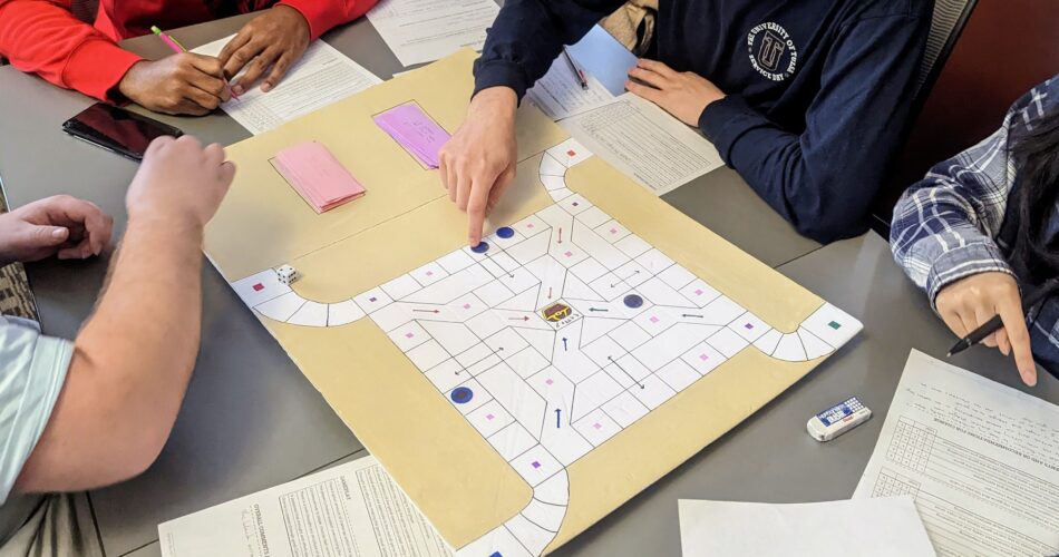 CSG student's playtesting their games, 2022.