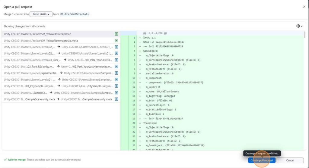 Generate a pull request