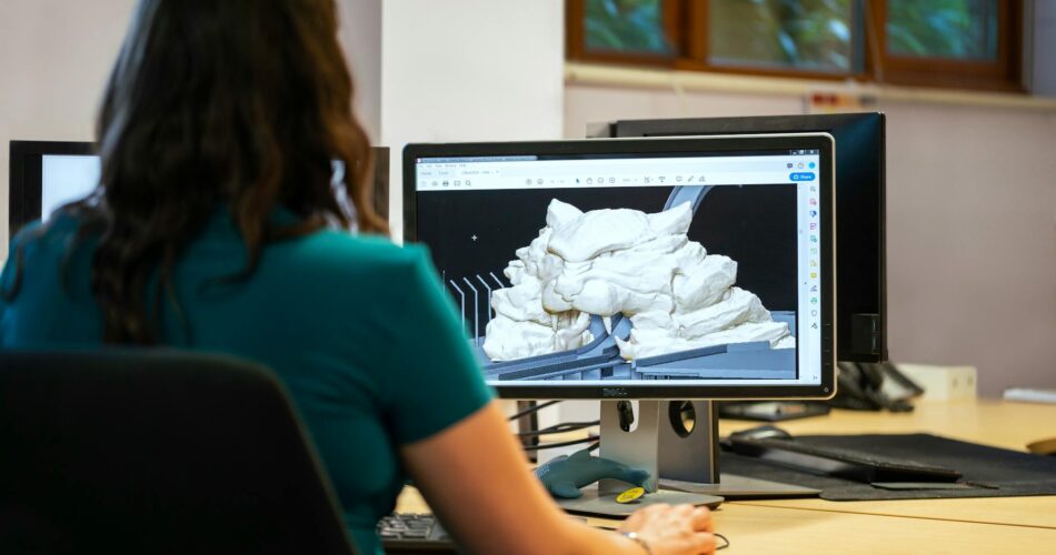 female engineer designing theme park ride