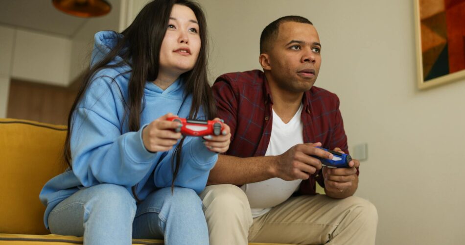 a couple playing video games
